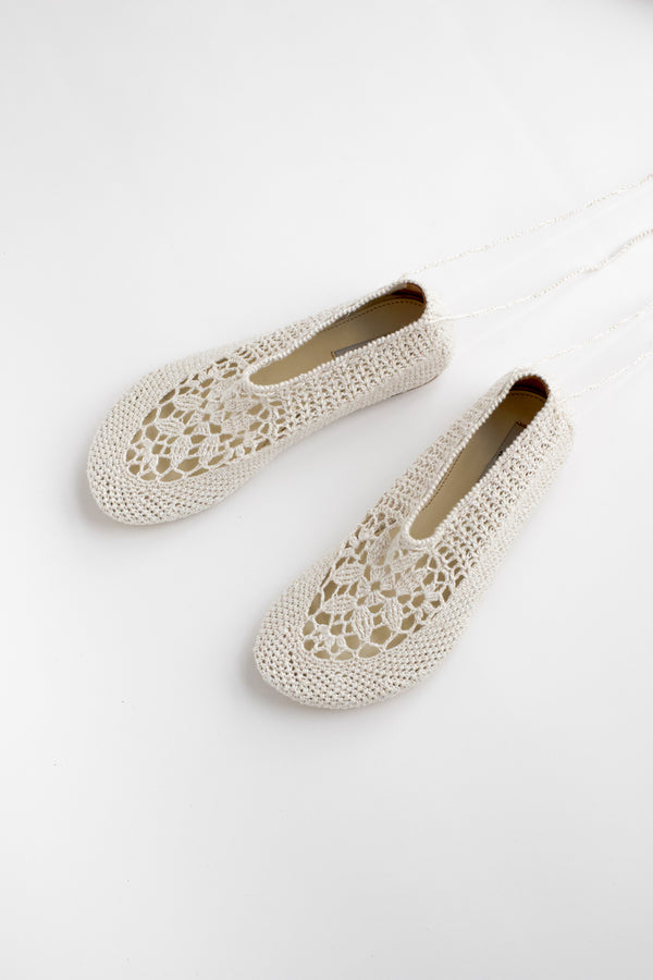 Pre-Order Crochet flats - Milk