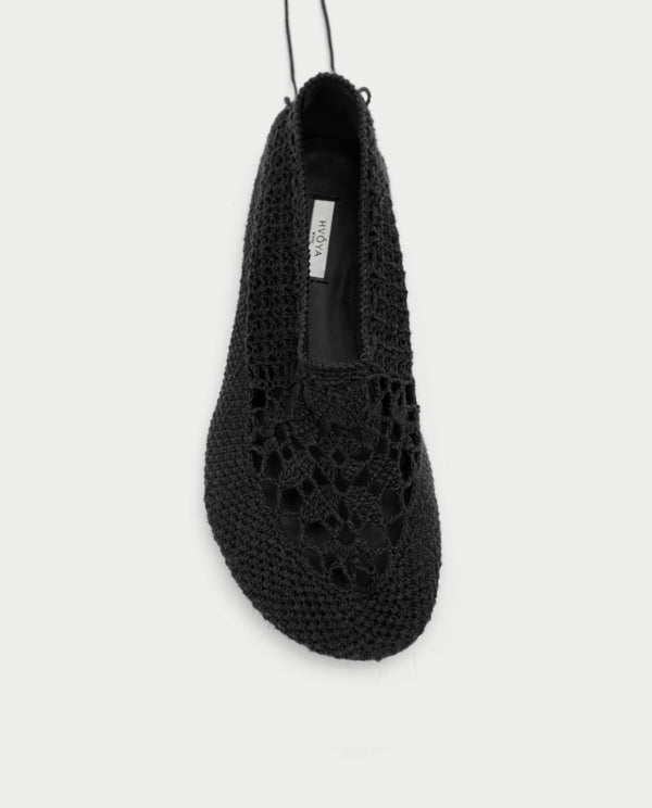 Pre-Order Crochet flats - Black