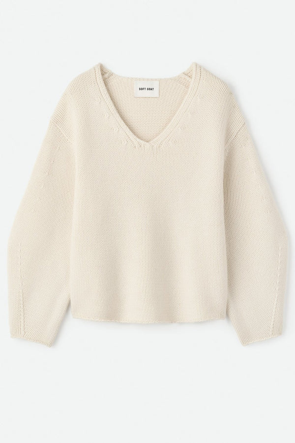 Puff Sleeve V-neck - Feather