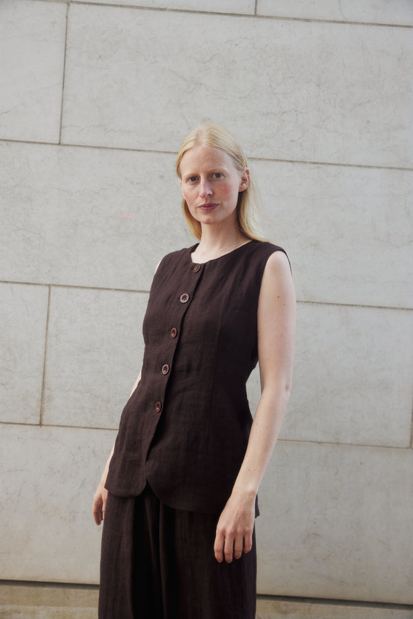 Linda Waistcoat - Brown