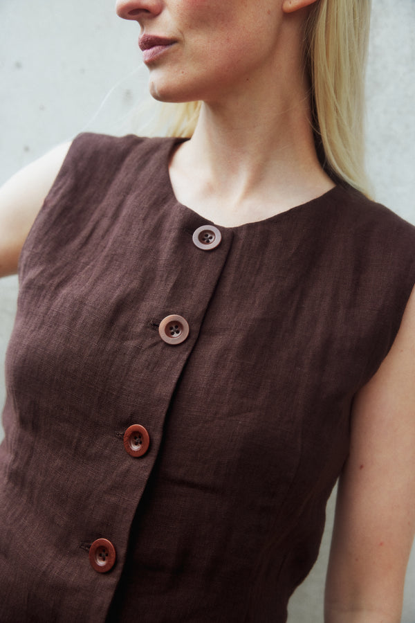 Linda Waistcoat - Brown