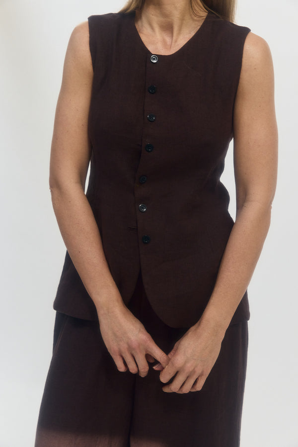 Linda Waistcoat - Brown