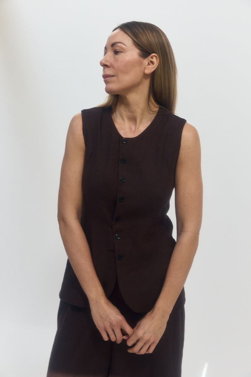 Linda Waistcoat - Brown