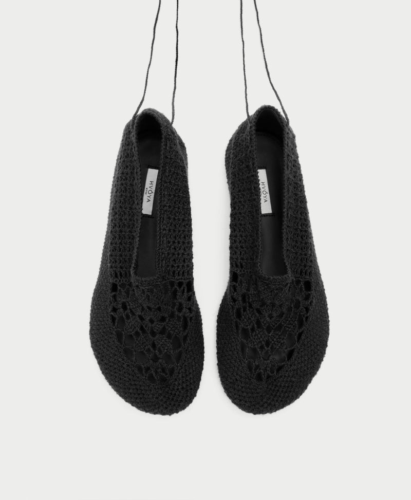 Pre-Order Crochet flats - Black