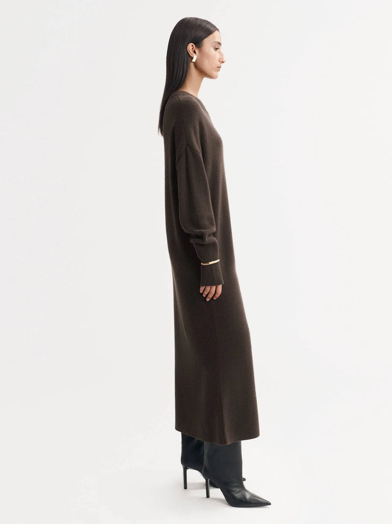 Oversize Cashmere Dress - Chocolate