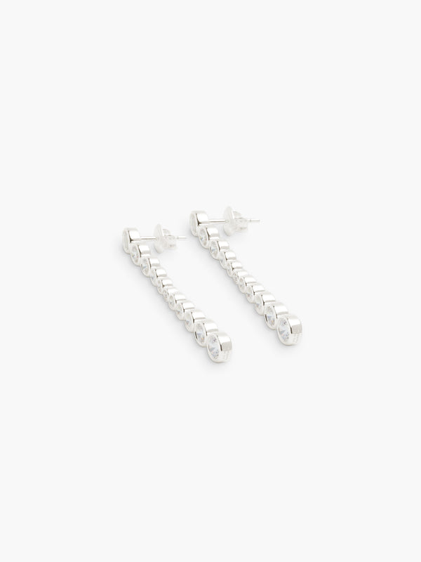 Oda Long Earrings - Silver