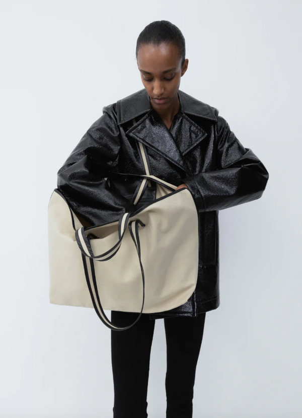 Canvas Tote - Beige / oil Black
