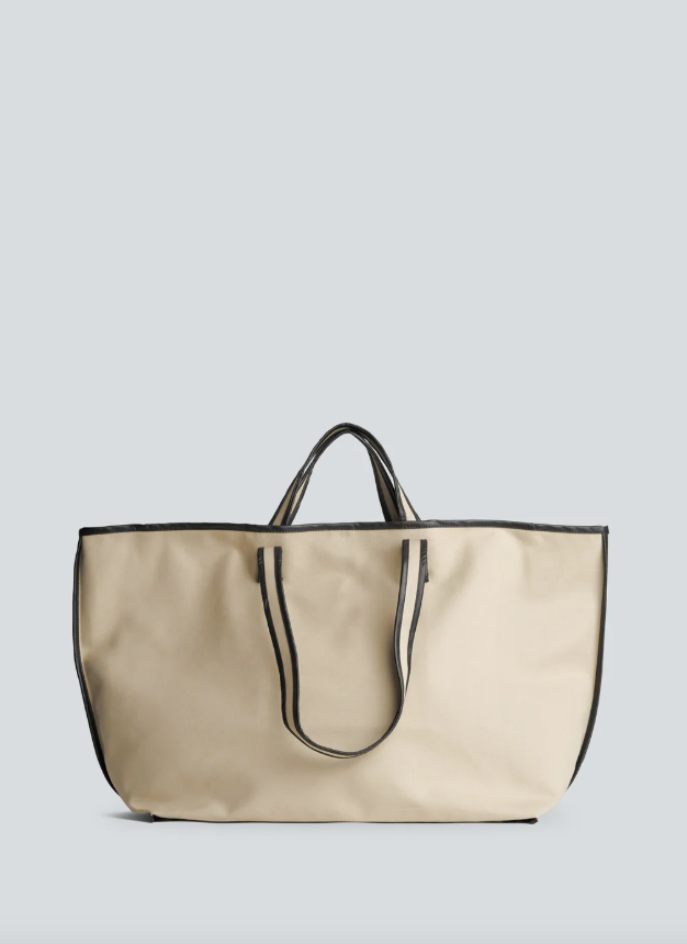 Canvas Tote - Beige / oil Black
