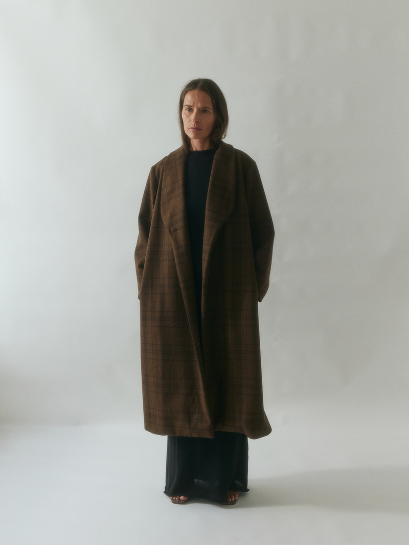 SAMPLE COAT - CHECKERED BROWN