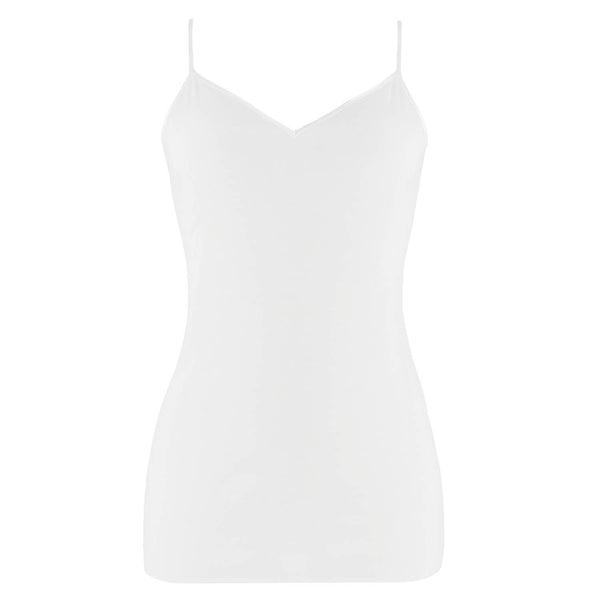 Cotton Seamless Strap Top - White